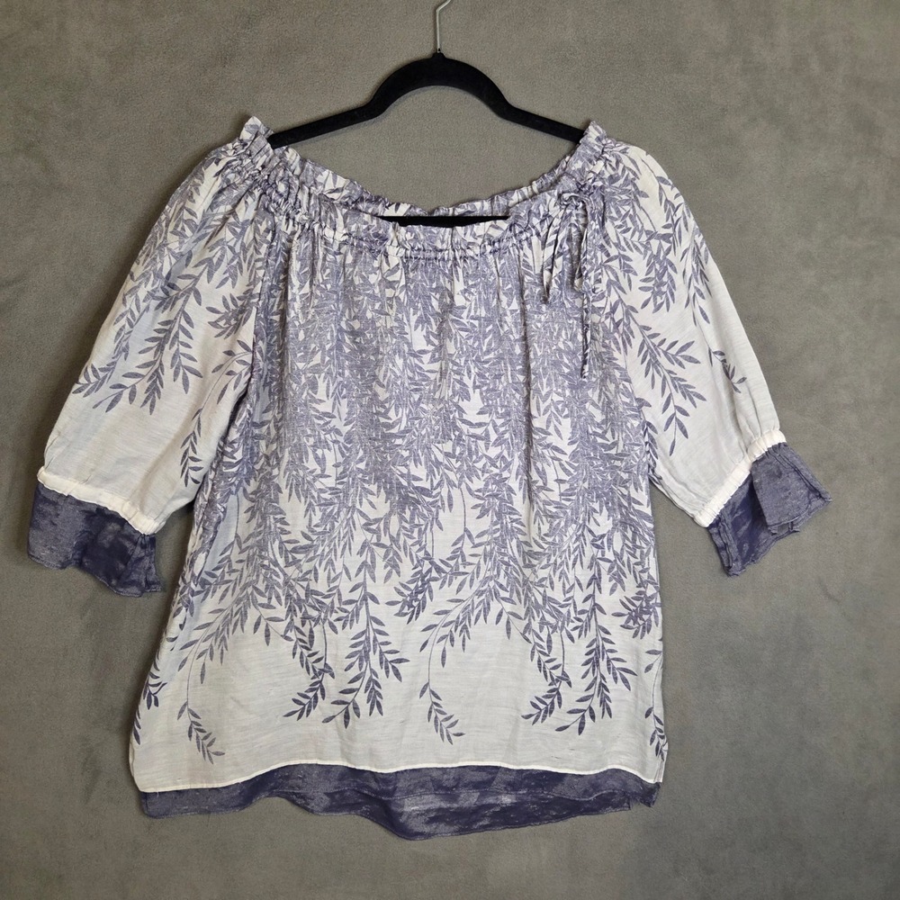 Audrey Talbott Carmel Floral Boho Peasant Top Women's Size 12 Coastal Cottage